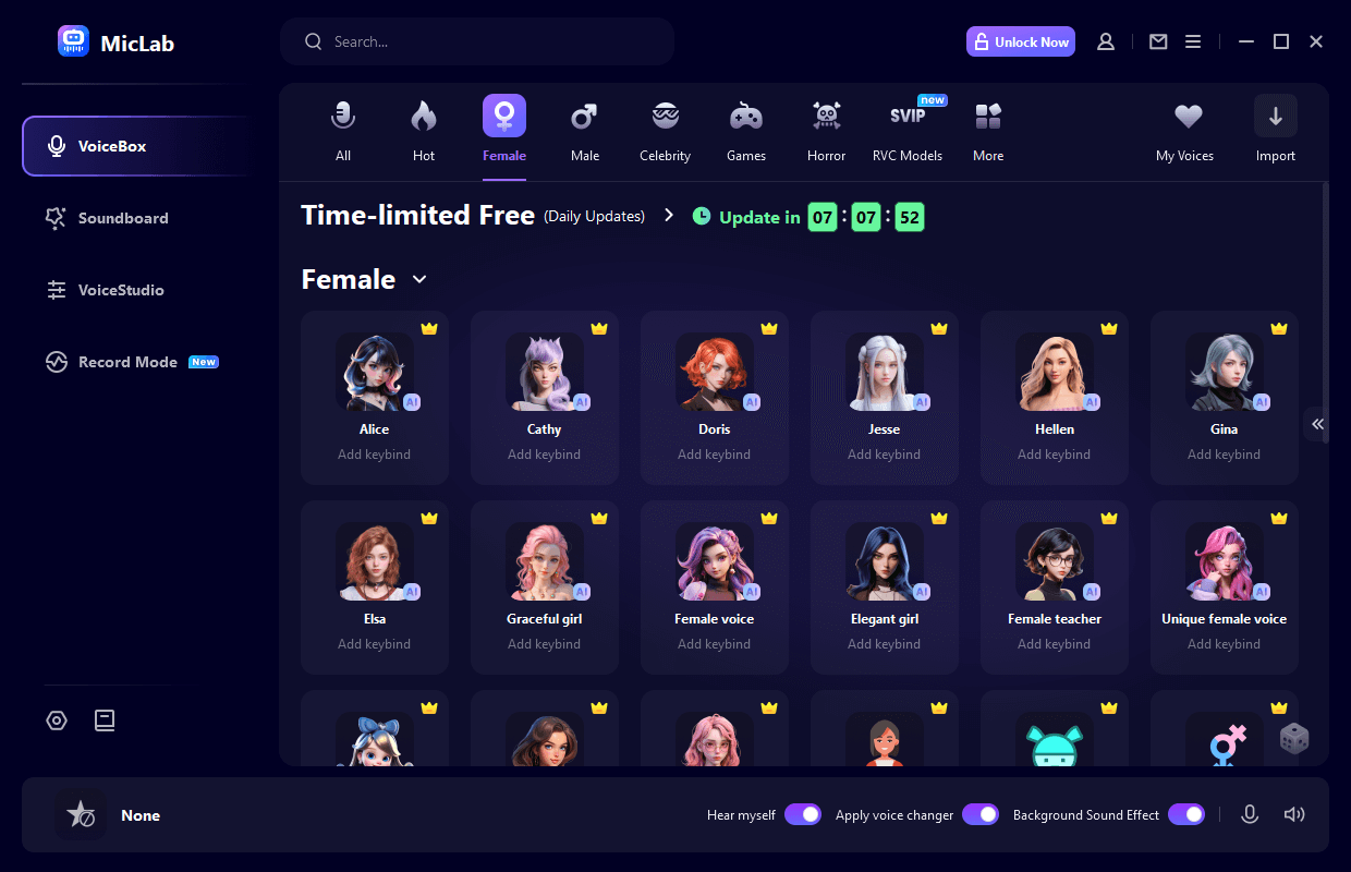 miclab female ai voices