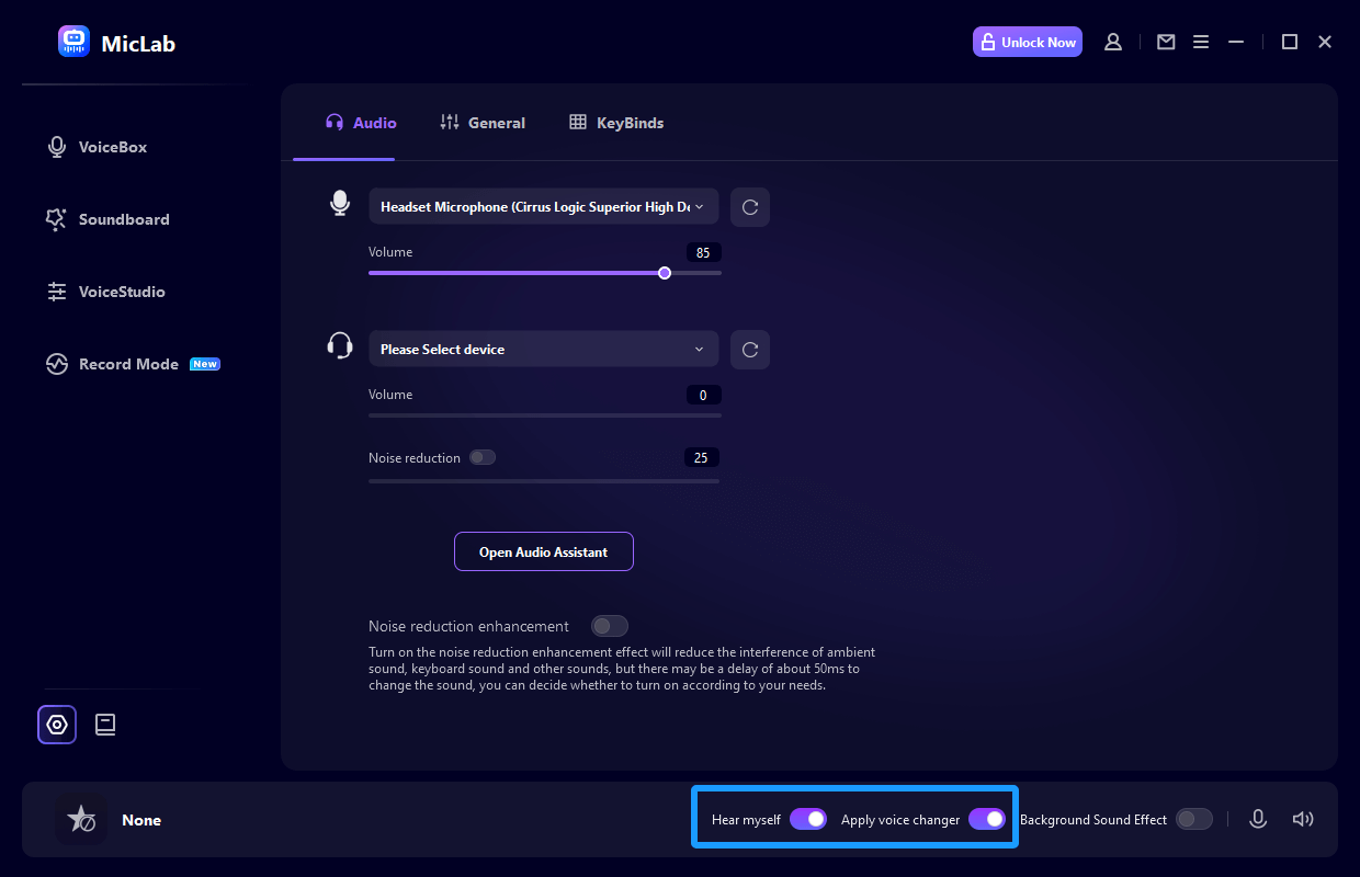 miclab settings